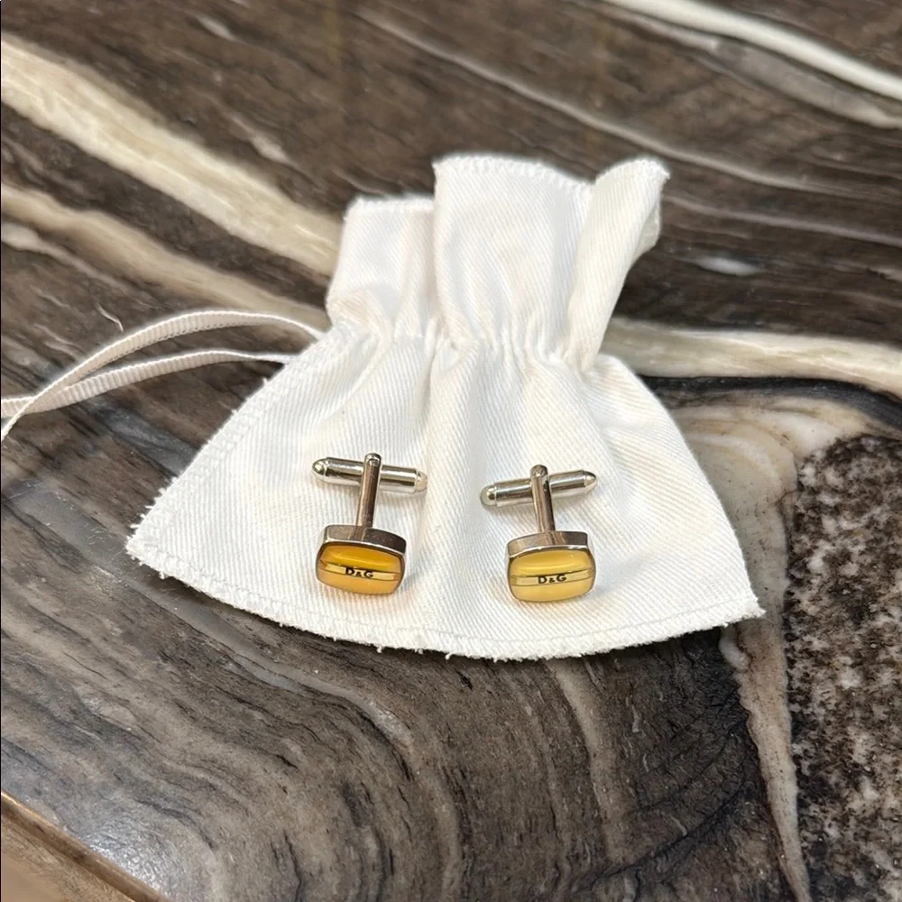 D&G Yellow  Cuff Links NEW